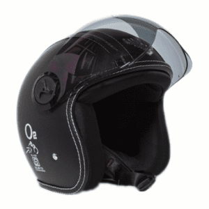 O2 Star Black Leather with Visor