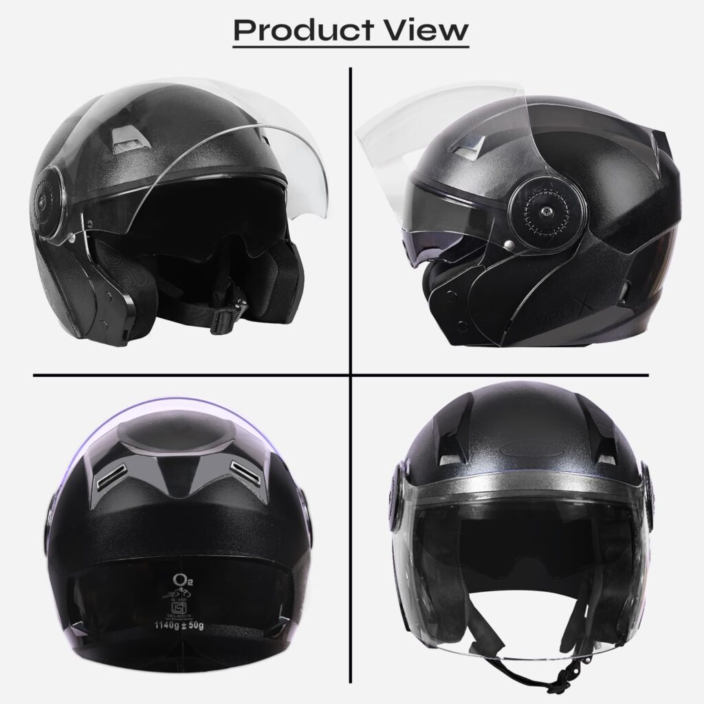 O2 Color:black O2 PROX 2G NATURAL FINISH BLACK WITH DUAL VISOR – ASHIRWAD HELMETS ...