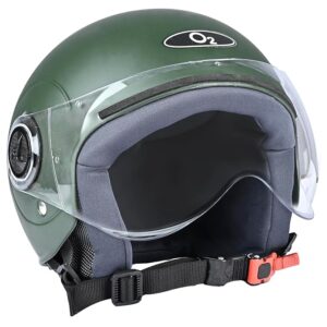 O2 Sunny Open Face helmet Matt Green